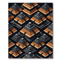Tiered Geometric Pyramid Orange Gray Rug