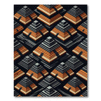 Tiered Geometric Pyramid Orange Gray Rug