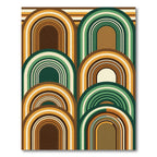 Retro Earthy Arched Geometric Art Rug