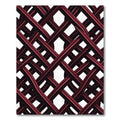Deep Crimson Interlocking Lattice Weave Rug