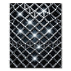 Metallic Silver Interlocking Grid Sculpture Rug