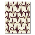 Modern Heartbeat EKG Cream Maroon Rug