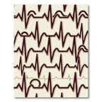 Modern Heartbeat EKG Cream Maroon Rug