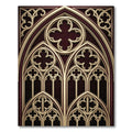 Gothic Burgundy and Gold Trefoil Arch Rug