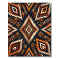 Earthy Ochre Geometric Tribal Diamond Rug