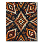 Earthy Ochre Geometric Tribal Diamond Rug