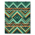 Teal and Orange Chevron Diamond Rug