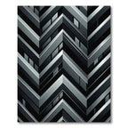 Monochromatic Geometric Chevron Weave Rug