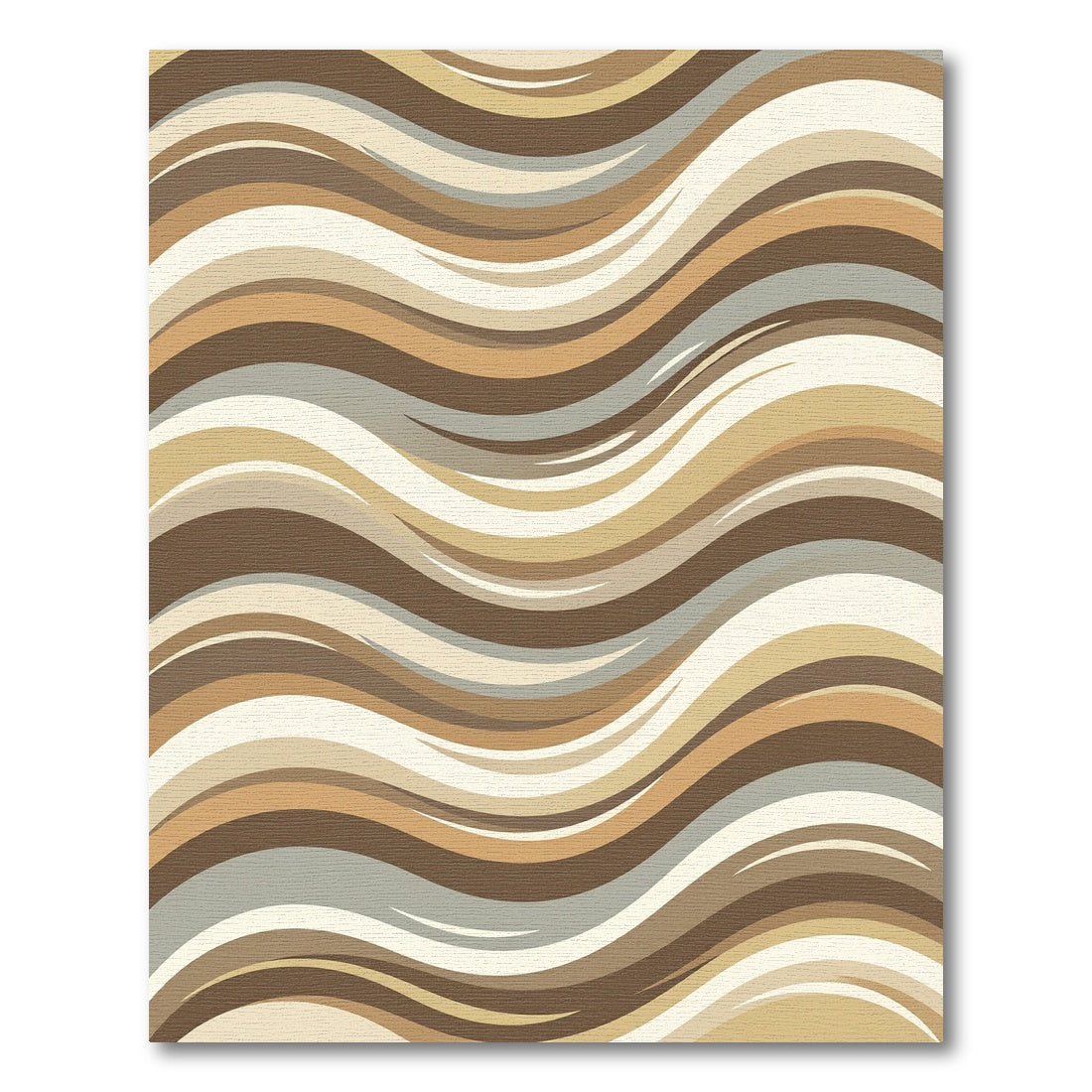 Modern Earthy Wave Curvilinear Abstract Rug
