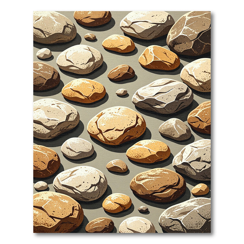 Neutral Earthy Tone Scattered Pebble Rug