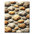 Neutral Earthy Tone Scattered Pebble Rug