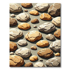 Neutral Earthy Tone Scattered Pebble Rug