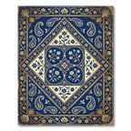 Royal Blue Paisley Floral Medallion Rug