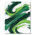 Vibrant Abstract Emerald Swirl Echo Rug