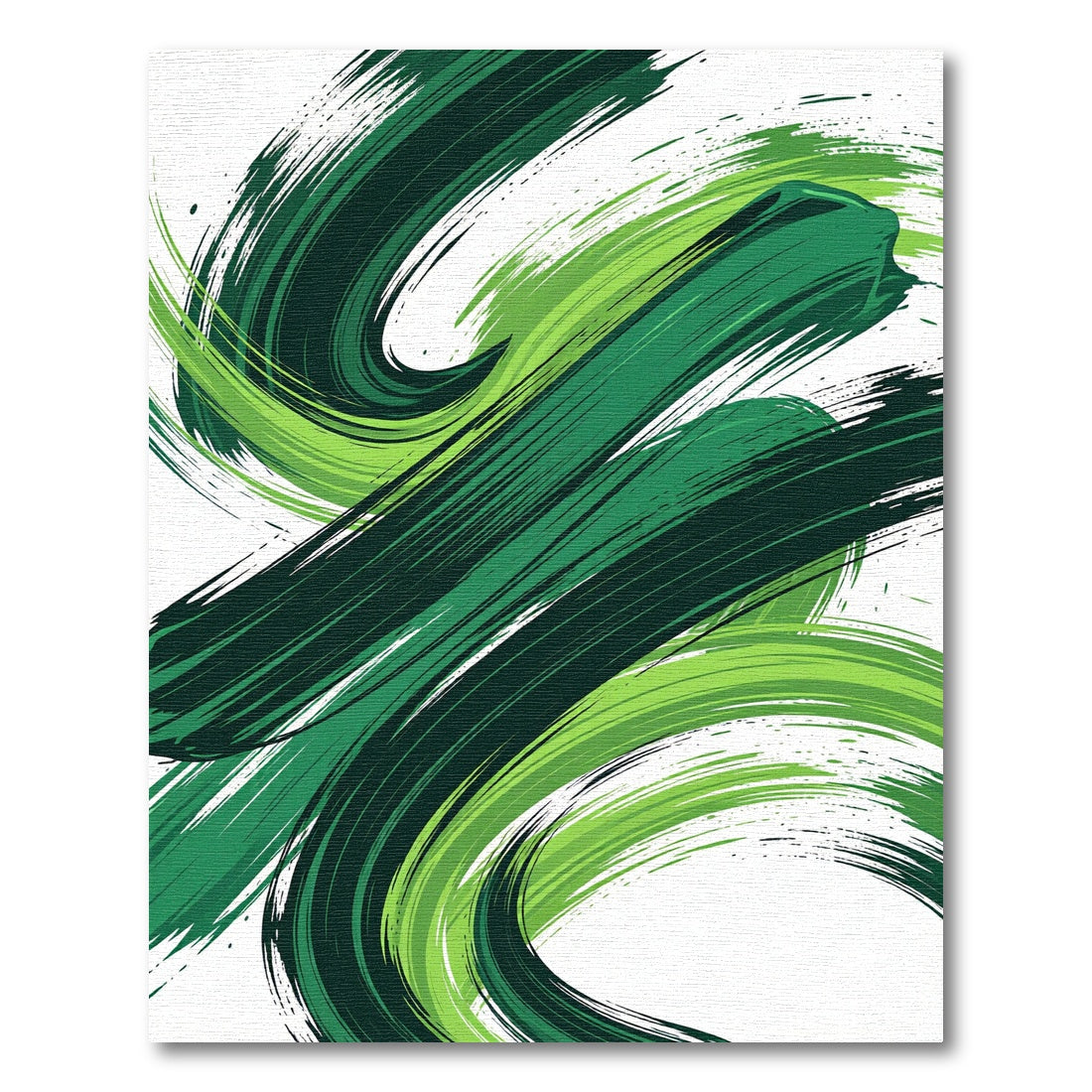 Vibrant Abstract Emerald Swirl Echo Rug