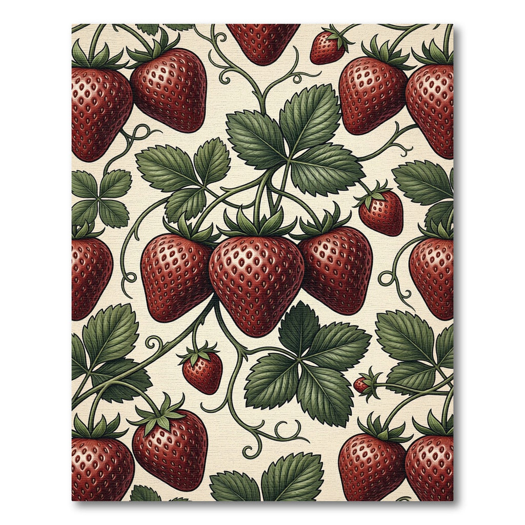 Vintage Berry Vine Botanical Illustration Rug
