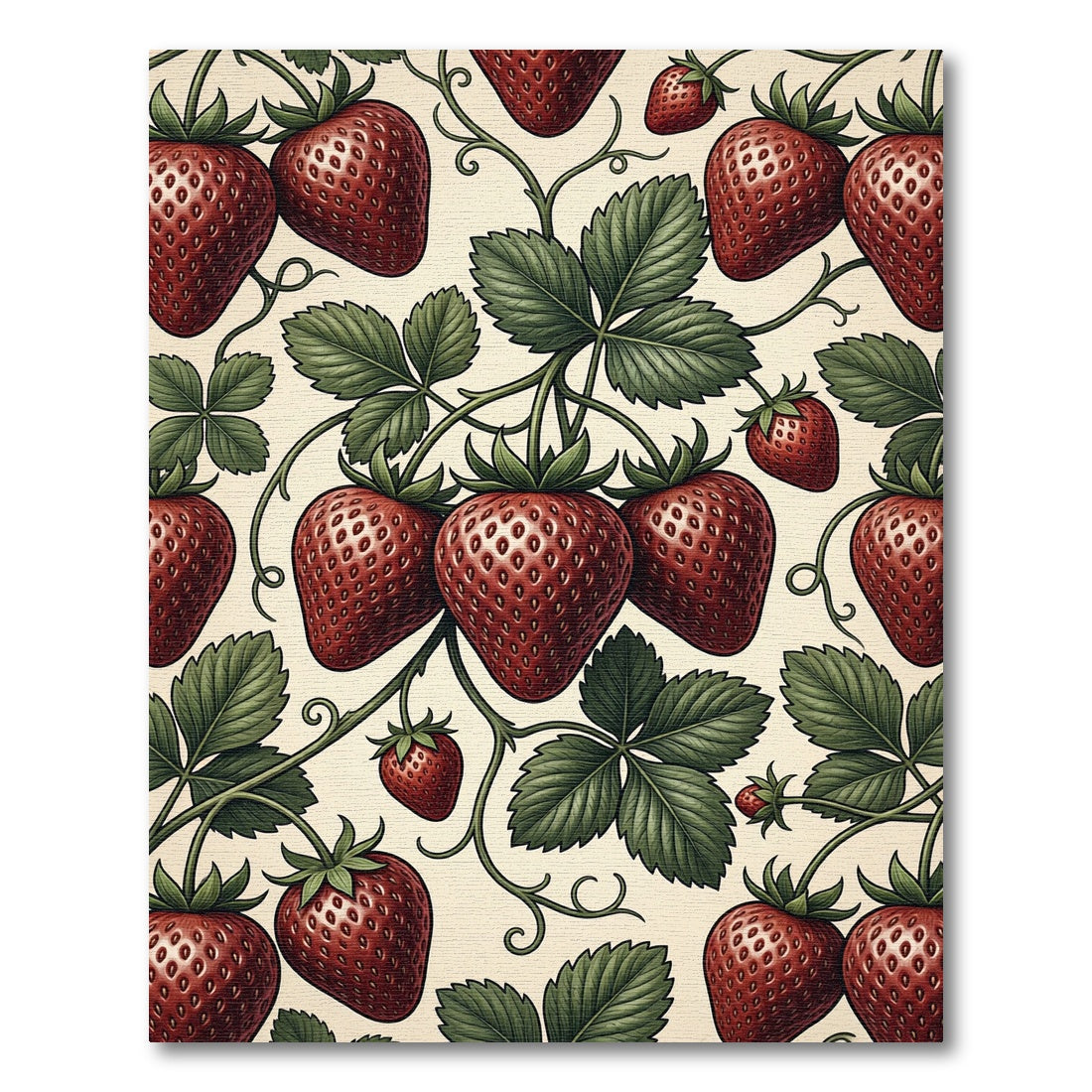 Vintage Berry Vine Botanical Illustration Rug