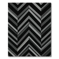 Modern Charcoal Geometric Chevron Stripe Rug