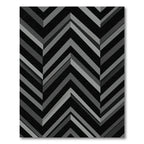 Modern Charcoal Geometric Chevron Stripe Rug