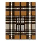 Warm Brown Plaid Window Pane Rug