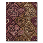 Rich Chocolate Crimson Heart Paisley Rug