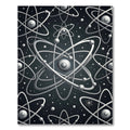Monochrome Atomic Orbit Pattern Rug