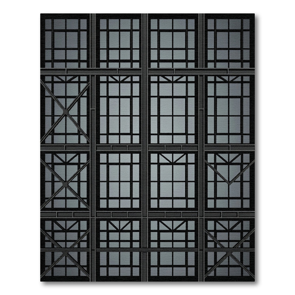 Modern Dark Gray Geometric Lattice Rug
