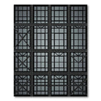 Modern Dark Gray Geometric Lattice Rug