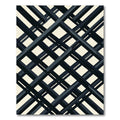 Minimalist Black Intersecting Diagonal Grid Rug