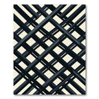 Minimalist Black Intersecting Diagonal Grid Rug