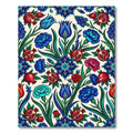 Crimson Pomegranate Blue Floral Composition Rug
