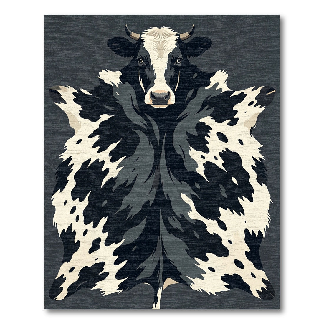 Modern Black and White Cowhide Rug