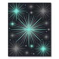 Modern Teal and Gray Starburst Rug