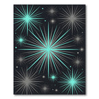Modern Teal and Gray Starburst Rug