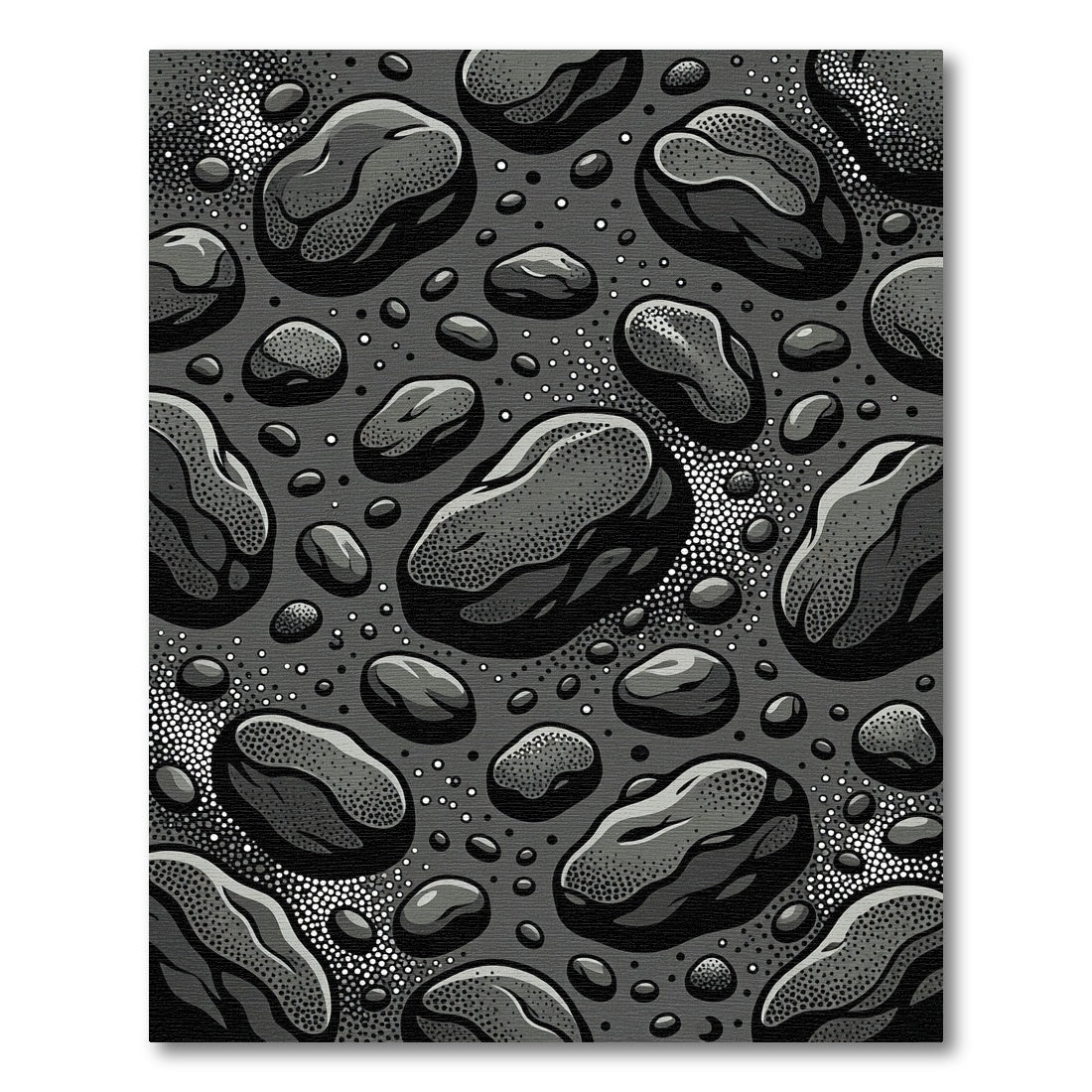 Monochromatic Organic Pebble Texture Rug