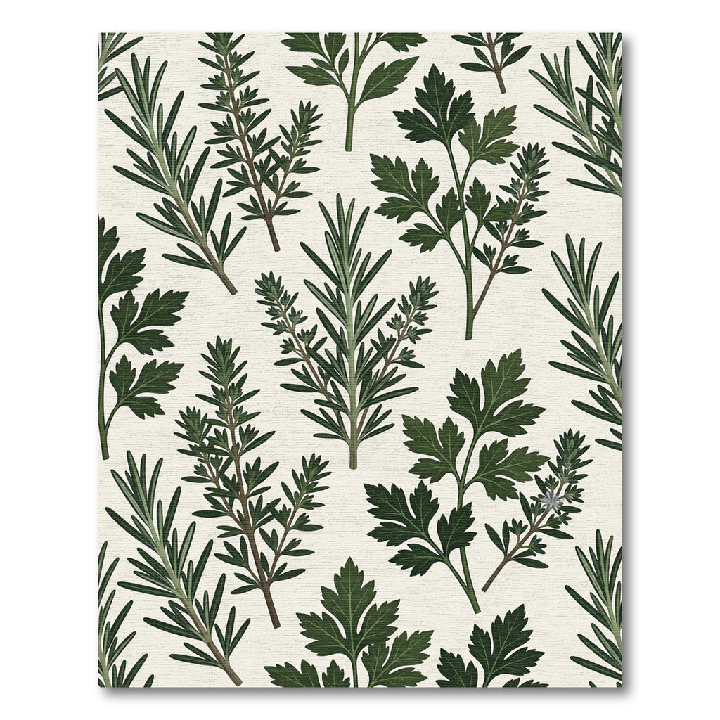 Green Herb Botanical Sprigs Rug