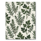 Green Herb Botanical Sprigs Rug