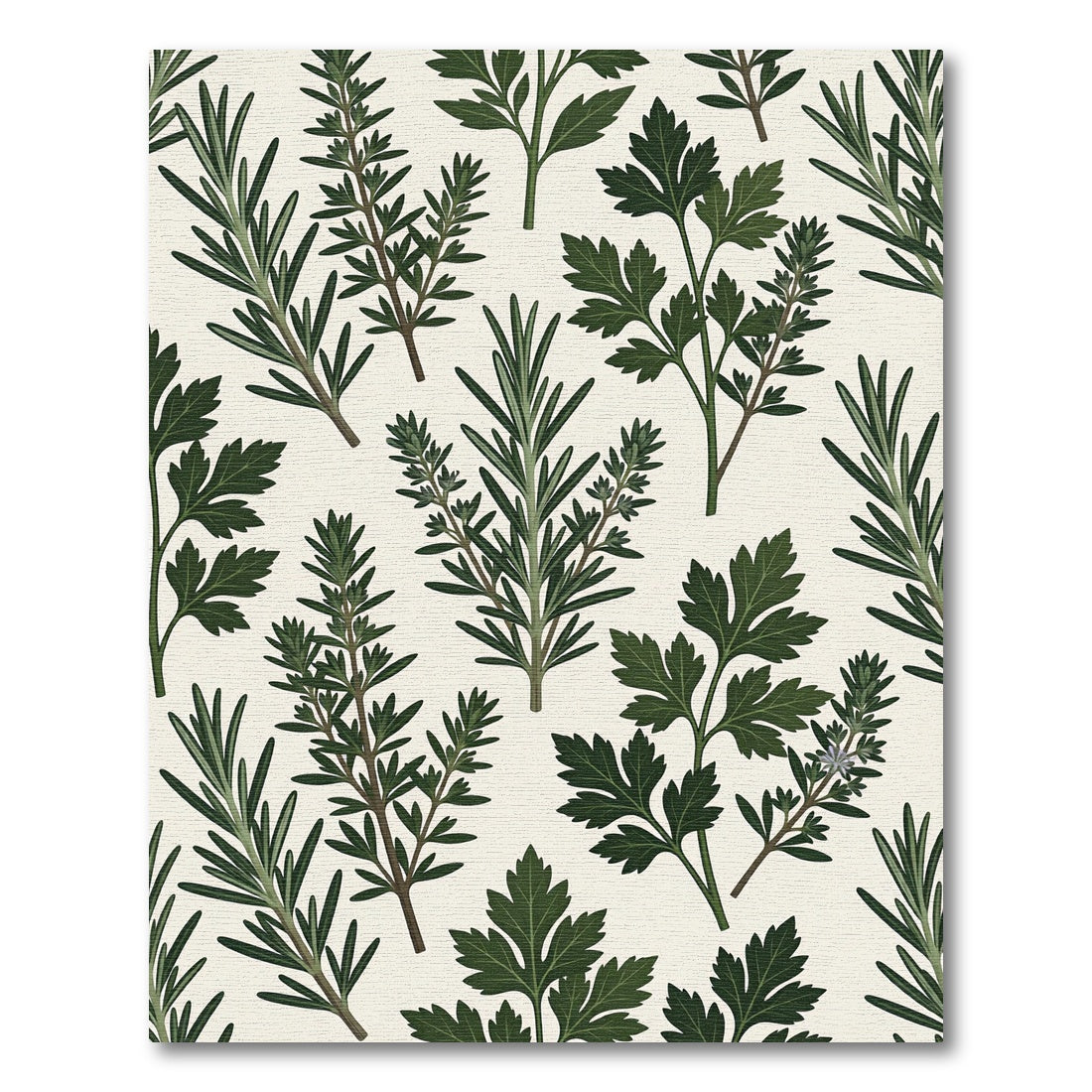 Green Herb Botanical Sprigs Rug