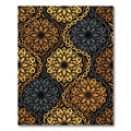 Ornate Gold Black Chain Mandala Rug