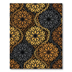 Ornate Gold Black Chain Mandala Rug