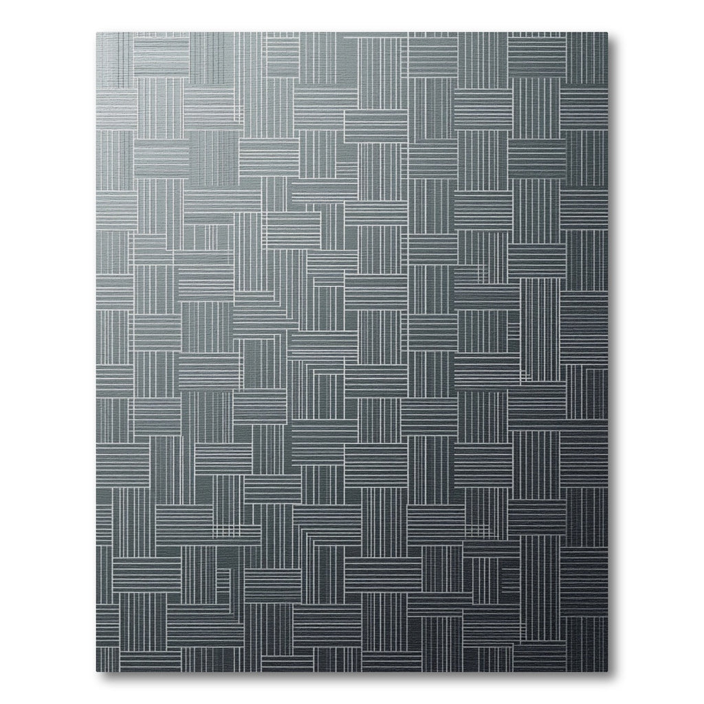 Minimalist Charcoal Grey Linear Grid Rug