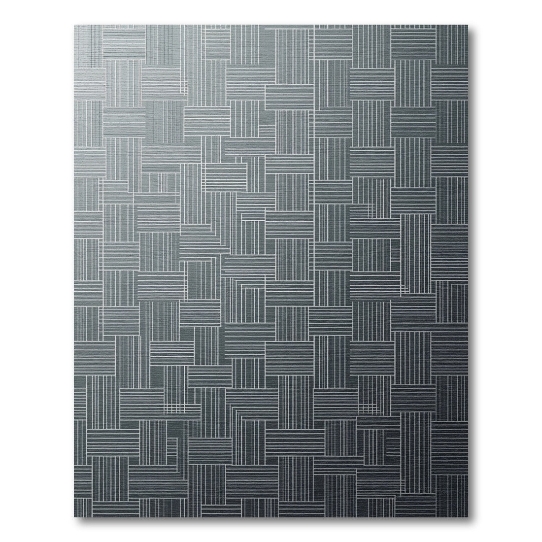 Minimalist Charcoal Grey Linear Grid Rug