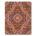 Intricate Amber Coral Starburst Medallion Rug
