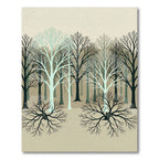Ethereal Winter Forest Silhouette Art Rug
