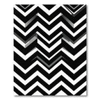 Bold Black White Zigzag Geometry Rug