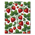 Vibrant Strawberry Vine Botanical Illustration Rug