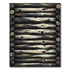 Rustic Log Cabin Wood Plank Rug