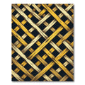 Golden Lattice Interwoven Geometric Grid Rug