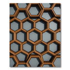 Copper and Gray Geometric Honeycomb Rug