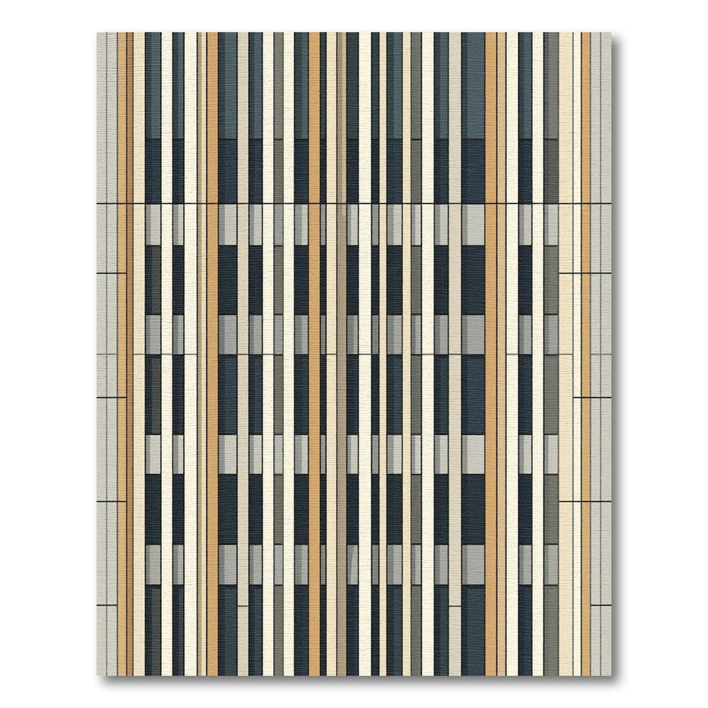 Eclectic Neutral Color Block Stripes Rug